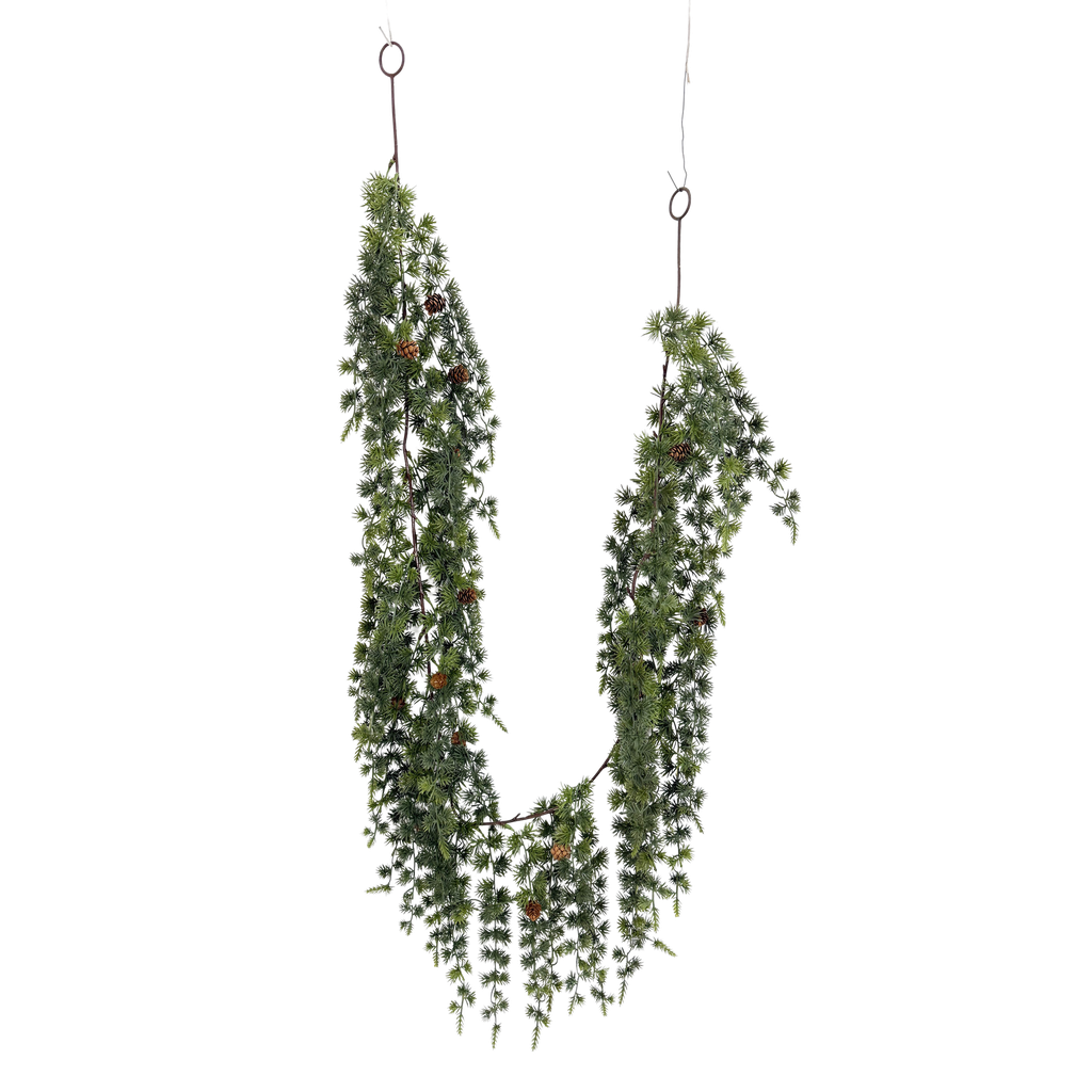 Kerstslinger met denneappels 180 cm